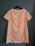Vintage 60s pink and orange abstract print dress