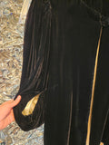 Vintage AS IS Gathered Black Velvet Coat