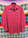 Vintage Burgundy Weapons Embroidery Western