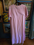 Vintage 90s Pink Rose Embroidered Dress
