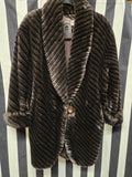 Vintage 1980s I Magnin Faux Fur Striped Coat