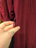 XL Vintage 40s Burgundy Crepe Dress