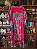 Vintage Rhinestoned Bell Sleeve Kaftan Dress