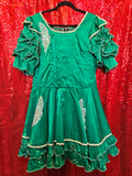 Vintage 80s Green Butterfly Square Dancing Dress