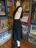Vintage 50s black jumper dress Deep V Pinafore