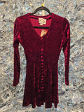 Vintage 1990s Burgundy Velvet Dress