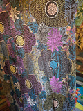 Vintage purple blue and brown geometric kaftan