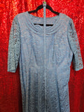 Vintage 50s Pastel Blue Lace Formal Dress