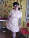 Vintage 60s pink and orange abstract print dress