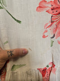 Vintage 40s white and pink lily drop waist day dress