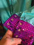 Vintage 80s Teal & Purple Square Dancing Set
