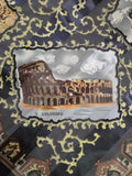 Vintage 90s Black Rome Souvenir Square Scarf