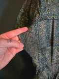 Vintage Volup Pastel Blue and Green Paisley Shirt Dress