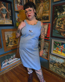 Vintage 90s Nautical Sailor Denim Jumper Dress