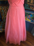 Vintage 60s Pink Sequin Formal Prom Dress