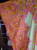 Vintage 70s Yellow and Pink Kaftan