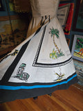 Vintage 60 Mexico souvenir palm tree circle skirt dress