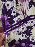 Vintage 60s Tropical Purple and White Dress