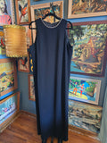 Vintage 70s Black formal dress with Rhinestones