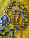 Abernathy's Blue Eye Rain Blue Rosary Necklace