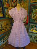 Vintage 50s Fit and Flare Lilac Purple Shirt Dress