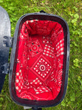 Vintage 60s Black Paisley Bandana Basket Purse