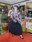 Vintage Black Dress w/Floral Cape