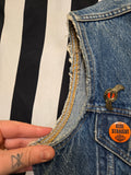 Vintage 90s Levi Blue Denim Biker Vest