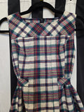 Vintage 60s Green Red Blue Plaid Belted Dress
