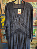 Vintage 90s Black Goth Renaissance Maxi Dress