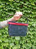 Vintage 60s Black & Red Strawberry Basket Purse
