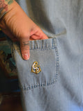 Vintage 90s Nautical Sailor Denim Jumper Dress
