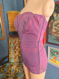 Vintage 50s Purple Tulip Top Jantzen Swim Suit