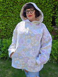 Unforgiven Upcycled Purple Floral Blanket Hoodie