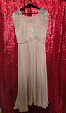 Vintage 50s Dusty Rose Lace Maxi Dress