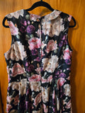 Gently Used Unique Vintage Purpl Floral Midi Dress