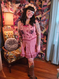 LG Vintage 90's Hippie Pink Fringe Set