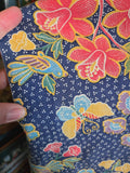Vintage 70s blue bird floral and butterfly kaftan