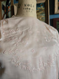 Vintage 60s pastel pink floral embroidered blouse