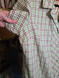 Vintage 50s Green and Brown Plaid Shirt Dress