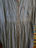 Vintage Volup 90s Denim Front Button Maxi Dress