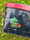 Vintage 60s Black & Red Strawberry Basket Purse