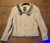 Vintage 60s Tan Tweed Jacket with Mink Fur Collar