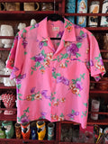 Vintage 80s Pink and Purple Lily & Hibiscus Shirt