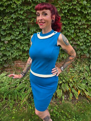 Vintage Blue 2 pc Top and Skirt Set - Gillian