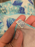 Vintage 50s Blue Hydrangea Floral Rayon Square Scarf