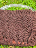 Vintage 40's Brown Knit Shell Bag with Lucite Handle