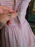 Vintage 60s Purple Gingham Square Dancing Dress