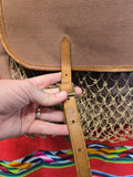 Vintage Leather and Canvas Luggage and Fishing Bag