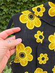 Vintage 60s black and yellow daisy dress